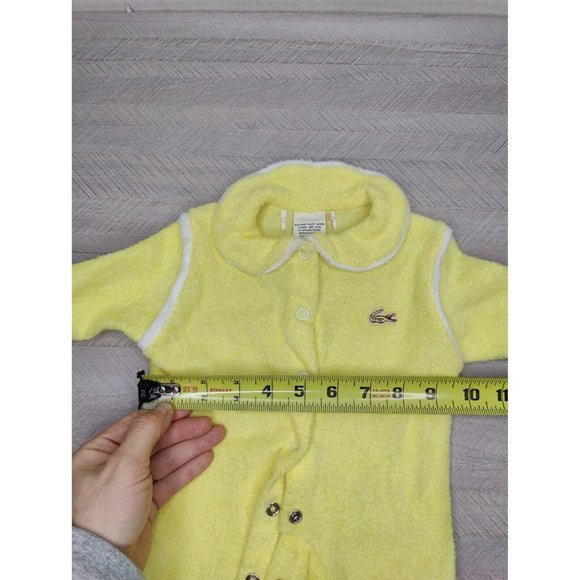 Vintage Izod Lacoste Alligator Sleeper Footie Size S Up To 11 Lbs Terry Yellow - Picture 8 of 9